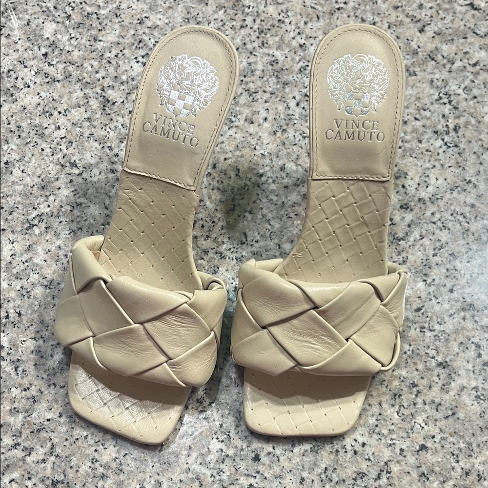 Vince Camuto Beige Braided Sandals